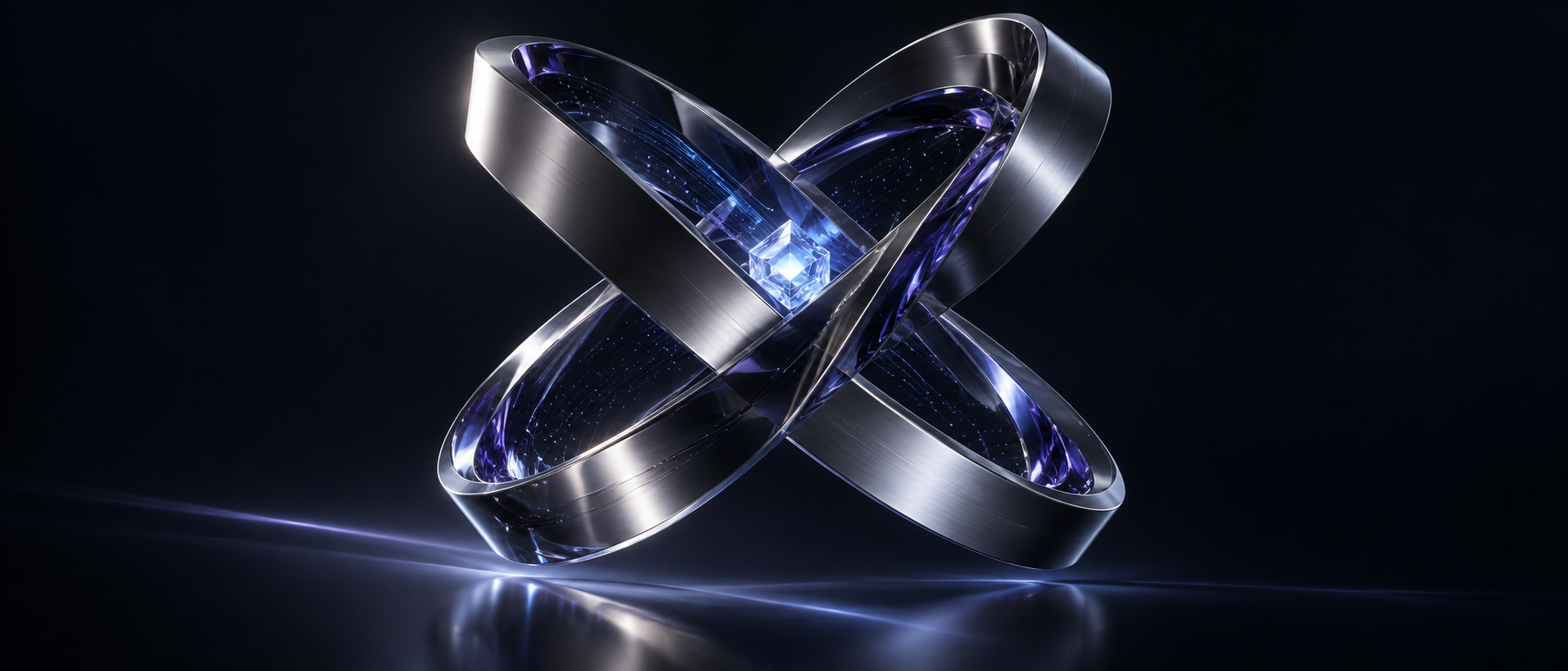 Abstract optical nexus representing connected intelligence